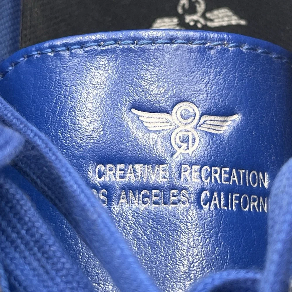Creative Recreation Mens 9 Sneaker Shoe Blue Diamonds Shiny Work Casual Unique